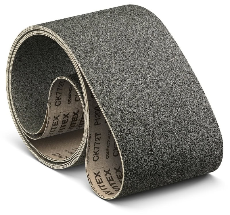 Preview: VSM COMPACTGRAIN (SIC) CK772T 707808, 150 mm x 2500 mm, S, P600, T-Polyester, Ausführung (E07), Grau, Schmalband mit Siliziumkarbid Granulat, Für Edelstahl und NE-Metalle