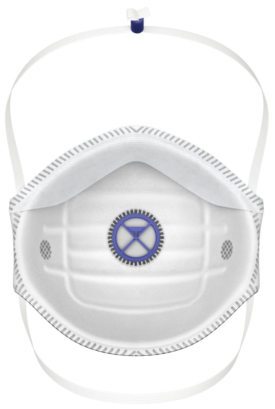 Preview: Dräger® X-plore® Vorgeformte Atemschutzmaske / Partikelmaske 1320 V Odour FFP2 NR D 3951215, Universalgröße, Hygienisch einzelverpackt, VarioFlex™ Kopfband, Mit Ausatemventil, Schützt effektiv gegen Feinstäube und Partikel