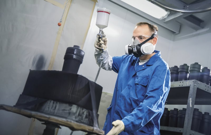 Preview: Dräger® X-plore® 3300 Gasmaske / Halbmaske Chemiearbeiter Set 3708072, Größe L, A1B1E1K1 Hg P3 R D Kombinationsfilter, Soft TPE, Dräger® Bajonett-Klick Filteranschluss
