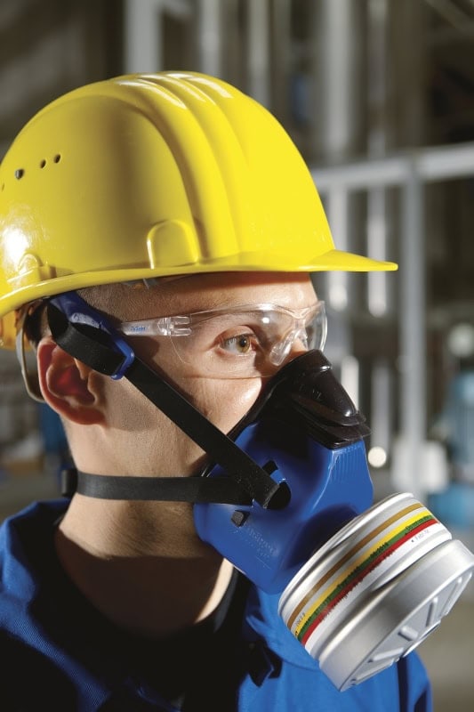 Preview: Dräger® X-plore® 4740 EH Gasmaske / Halbmaske R56710, Größe M/L, Silikon, Elastisches Kopfband, Dräger® RD40 Filteranschluss [NATO Standard], Für den Industrie Einsatz