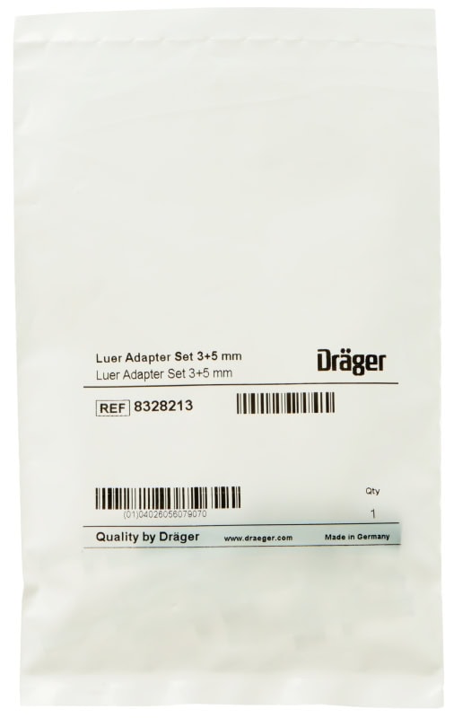 Preview: Dräger® Luer Adapter Set 8328213, Innendurchmesser: 5 mm, 10 Teile pro Pack, Männlich + Weiblich, Für die Verbindung von Dräger® Gasmesstechnik Schläuchen