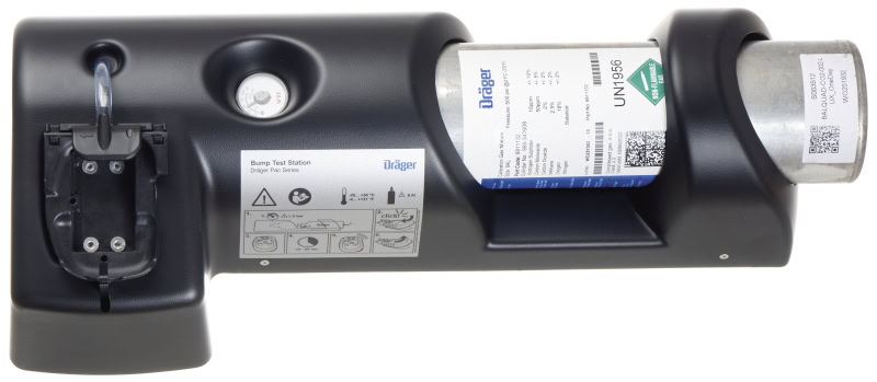 Preview: Dräger® Pac® Bump Test Station inkl. Prüfgasflasche nach Wahl 8318586, Passend für Pac® 3500 / 6000 / 6500 / 7000 / 8500 Serie, Für Funktionstest & Justierung