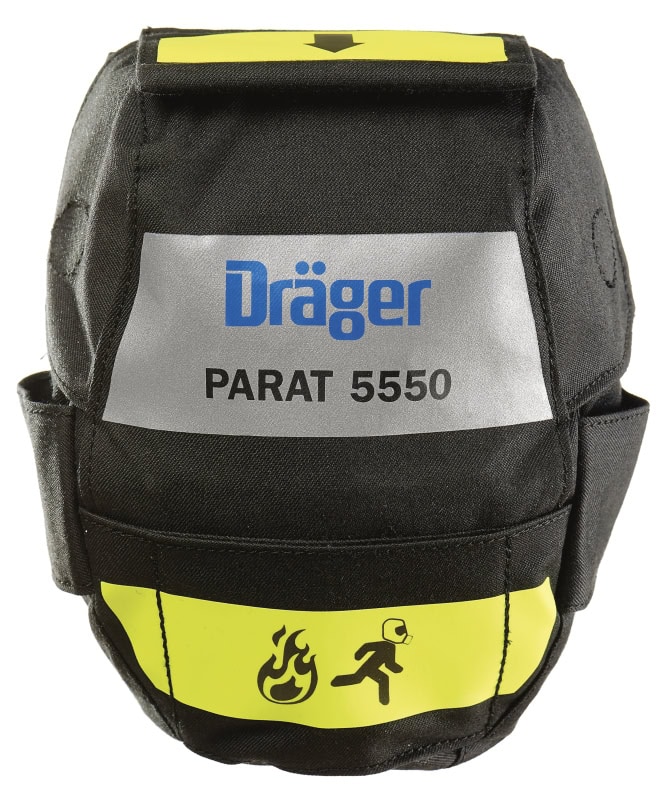 Preview: Dräger® PARAT® 5550 Brand Fluchthaube R59445, CO P2 Kombi Filter für mind. 15 Min. Schutz, Fire Pouch, Universalgröße, Brand Fluchthaube zum Schutz gegen toxische Brandgase, Dämpfe und Partikel