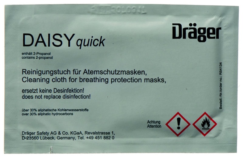 Preview: Dräger® DAISY quick Reinigungstuch R54134, 10 Stück pro Karton, Hygienisch Einzelverpackt, Desinfizierendes Reinigungstuch auf Propanolbasis, Universal Desinfektionstuch