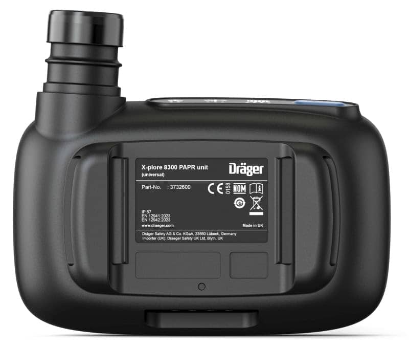 Preview: Dräger® X-plore® 8300 Gebläseeinheit Starter Set Dekon 3734401, Universal Edition, Dekongürtel, TH3/TM3, 8 - 11 Stunden Laufzeit, Partikelschutz, Für höchste Anforderungen in Industrie und Gesundheitswesen