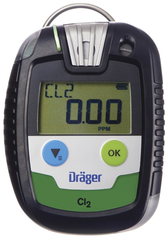 Preview: Dräger® Pac® 8000 Eingasmessgerät 8326352, Sensor: Cl2, IP 68 Staub & Wasserdicht, Mobiles Gaswarngerät für Chlor (Cl2), Flour (F2), Brom (BR2) & Chlordioxid (ClO2)