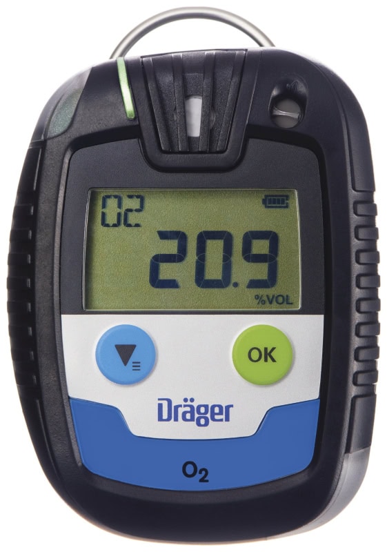 Preview: Dräger® Pac® 6500 Eingasmessgerät 8326332, Sensor: O2, IP 68 Staub & Wasserdicht, Mobiles Gaswarngerät für Sauerstoff (O2)