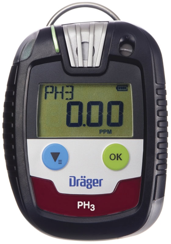 Preview: Dräger® Pac® 8000 Eingasmessgerät 8326355, Sensor: PH3, IP 68 Staub & Wasserdicht, Mobiles Gaswarngerät für Phosphorwasserstoff (PH3), Arsenwasserstoff (AsH3), Diboran (B2H6), Silan (SiH4), Germaniumwasserstoff (GeH4) & Selenwasserstoff (H2Se)