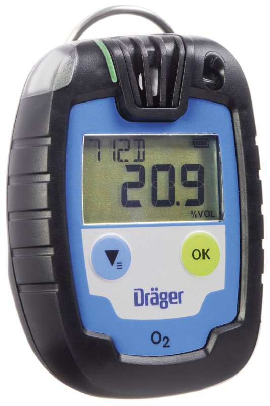 Preview: Dräger® Pac® 6000 Eingasmessgerät 8326322, Sensor: O2, IP 68 Staub & Wasserdicht, Mobiles Gaswarngerät für Sauerstoff (O2)