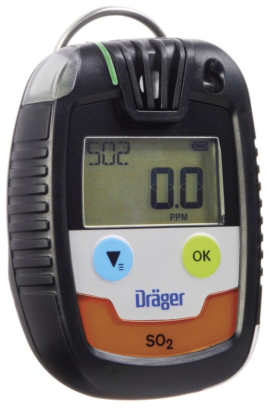 Preview: Dräger® Pac® 6500 Eingasmessgerät 8326333, Sensor: SO2, IP 68 Staub & Wasserdicht, Mobiles Gaswarngerät für Schwefeldioxid (SO2)