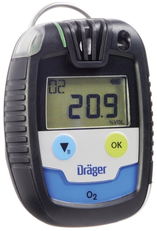 Preview: Dräger® Pac® 6500 Eingasmessgerät 8326332, Sensor: O2, IP 68 Staub & Wasserdicht, Mobiles Gaswarngerät für Sauerstoff (O2)