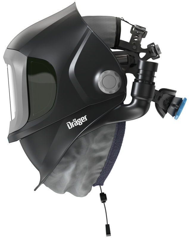 Preview: Dräger® X-plore® 8000 Premium Schweißmaske / Schweißerschutzvisier 3728195, TH3, 4A/3B, Seitenfenster, Hochklapp Funktion, Kopfband + Textilkopfschutz