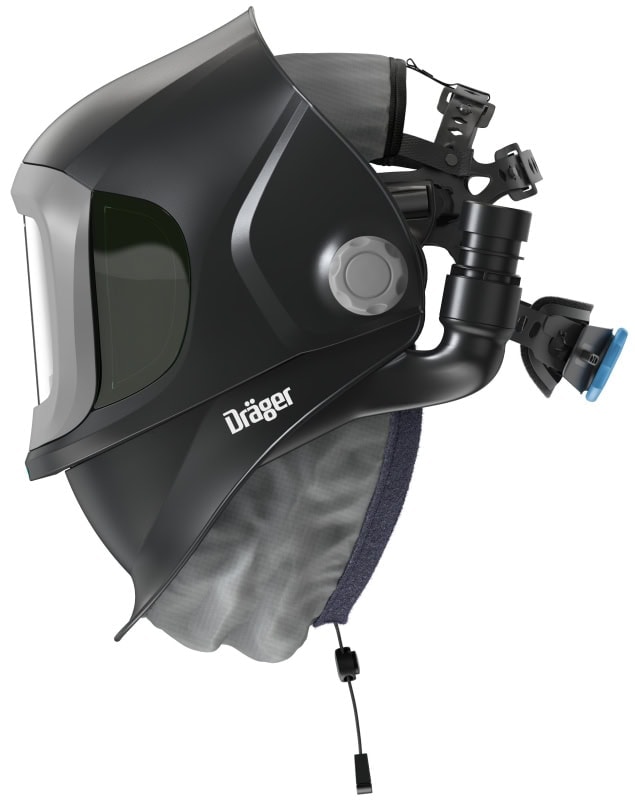 Preview: Dräger® X-plore® 8500 Schweißer Set Premium 3722131, TH3, 4A/3B, Seitenfenster, Hochklapp Funktion, Kopfband + Textilkopfschutz
