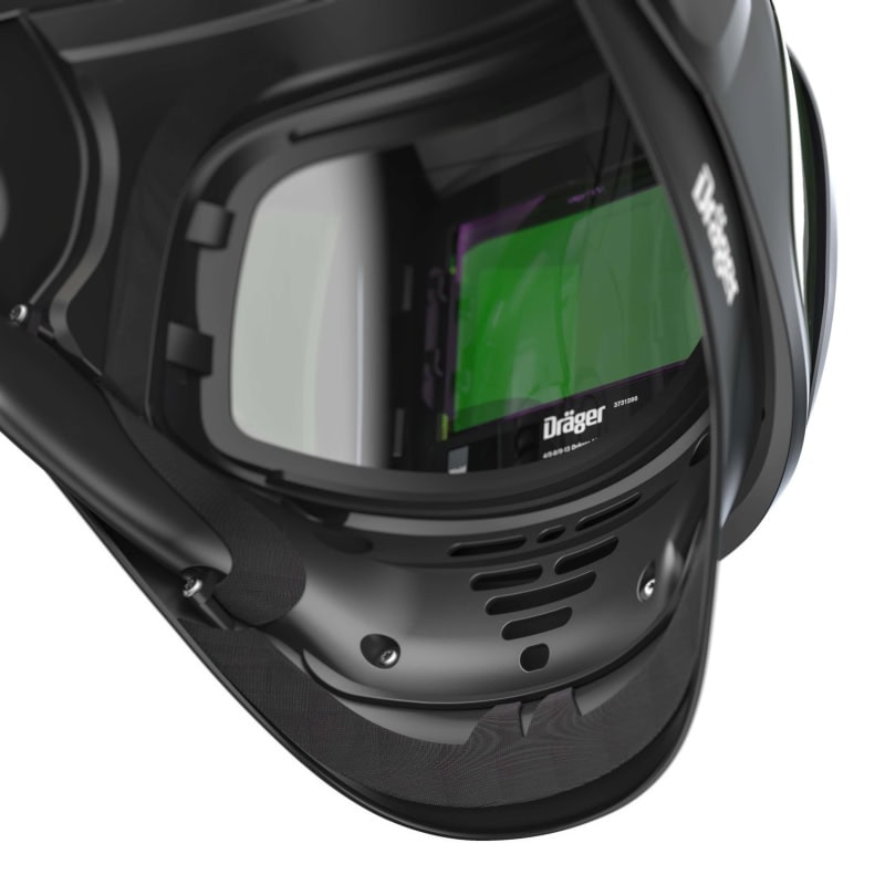 Preview: Dräger® X-plore® 8500 Schweißer Set Premium 3722131, TH3, 4A/3B, Seitenfenster, Hochklapp Funktion, Kopfband + Textilkopfschutz