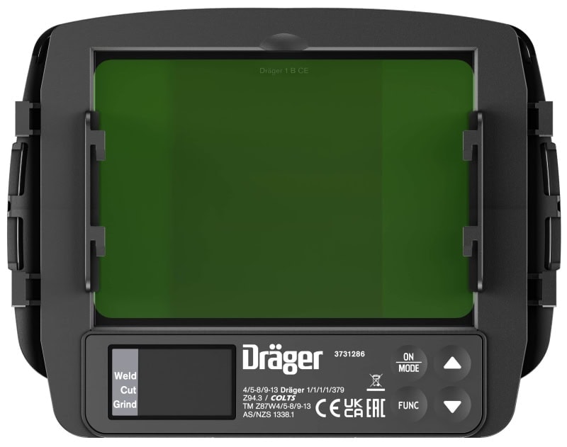 Preview: Dräger® X-plore® 8500 Schweißer Set Premium 3722131, TH3, 4A/3B, Seitenfenster, Hochklapp Funktion, Kopfband + Textilkopfschutz