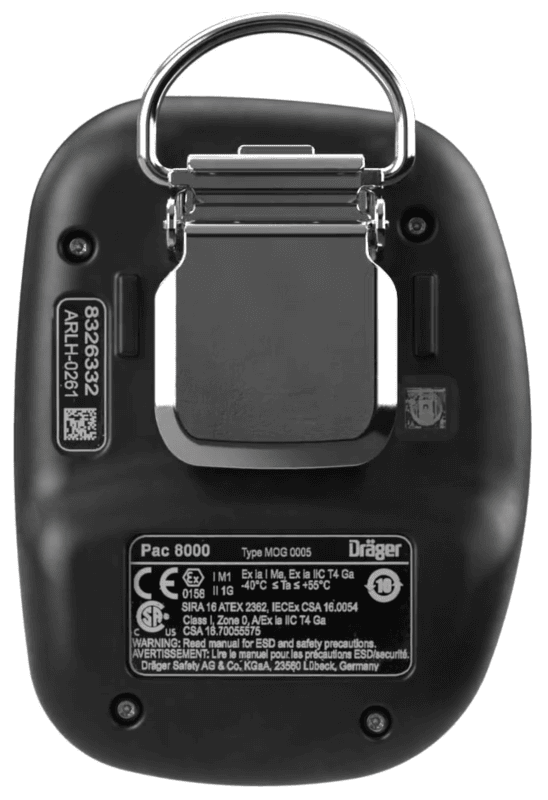 Preview: Dräger® Pac® 8500 2-in Eingasmessgerät 3702251, Dual Sensor: H2S / O2, IP 68 Staub & Wasserdicht, Mobiles Gaswarngerät für Schwefelwasserstoff (H2S) und Sauerstoff (O2)