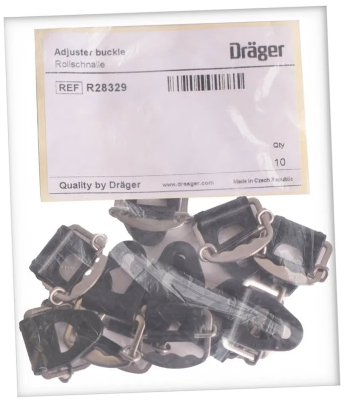 Preview: Dräger® Rollenschnallen R28329, Schwarz, Ersatzteil, Für alle X-plore® Halbmasken der 4700 Serie & Vollmasken der 6300 / 6500 / Nova / SPH 5600 / Workmaster / CPS 6000 / CPS 7000 Serie