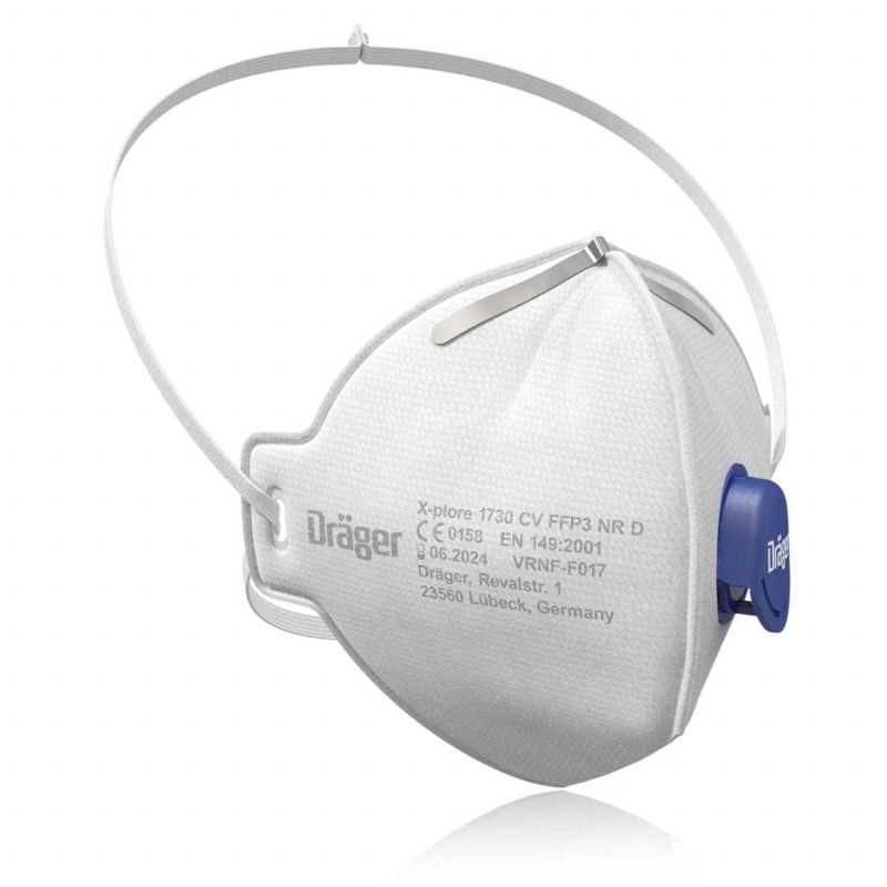 Preview: Dräger® X-plore® 1730+V FFP3 NR D Atemschutzmaske / Partikelmaske 3951388, Hygienisch einzelverpackt, Wirksamer Schutz gegen Feinstäube und Partikel bei hohem Tragekomfort