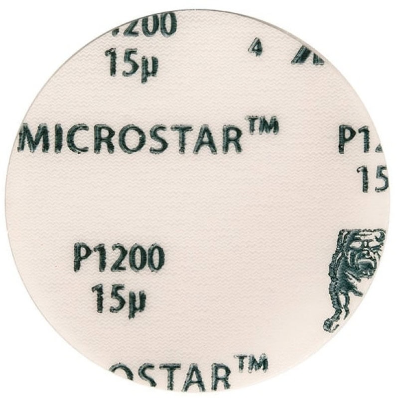 Preview: Mirka® Microstar FM6JT05081, Ø 77 mm, P800, Ungelocht, Kletthaftend, Schleifscheibe mit Aluminiumkorn