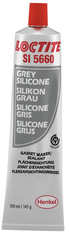 Preview: Henkel™ Loctite® SI 5660 Oxim Silikon Kleb- und Dichtstoff, 100 ml, Grau 1K, 2064521, Hervorragende Wasser-und Glykolbeständigkeit