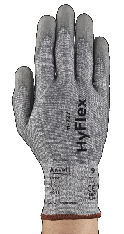 Preview: Ansell Hyflex™ 11-727 Schnittschutzhandschuh 11727070, Für Metallmontage und Wartung, Größe 7, Grau, 195-276 mm lang, Mit INTERCEPT™ Technologie und 2x langlebiger