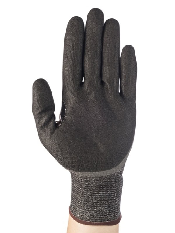Preview: Ansell Hyflex™ 11-931 Schnittschutzhandschuh 11931070, Für zuverlässigen Schnittschutz mit ölabweisender Wirkung, Größe 7, Grau/ Schwarz, 212-261 mm lang, Mit GRIP™ und  RIPEL™ Flüssigkeitsabweisung