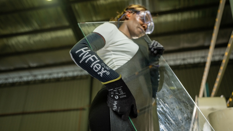 Preview: Ansell Hyflex™ 11-543 Schnittschutzhandschuh 11543060, Für Metallbearbeitung und Montage, Größe 6, Schwarz, 213-267 mm lang, Mit INTERCEPT™ & FORTIX™ Technologie