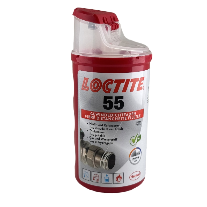 Preview: Henkel™ Loctite® 55 Gewindedichtfaden, 160 m, Hochfest, Weiß, 2957112 Für Gas, Heizung & Trinkwasser geeignet