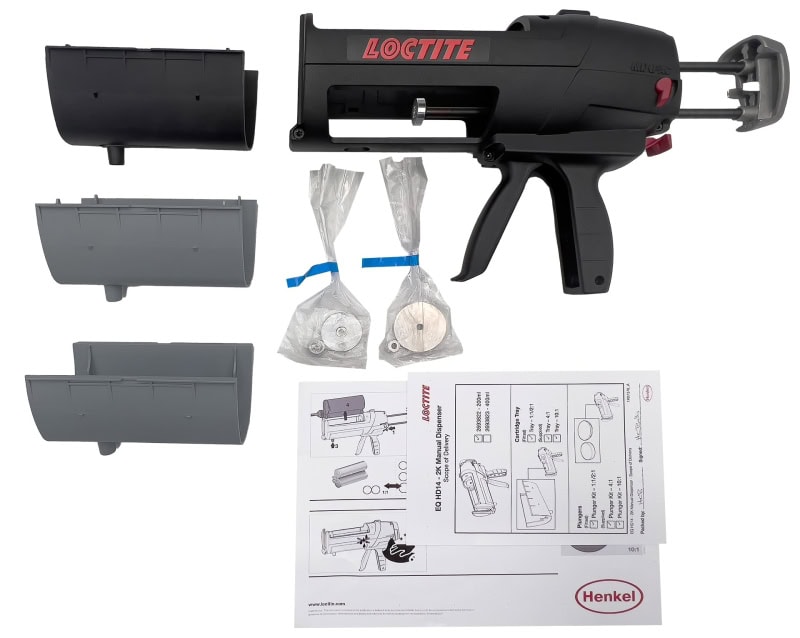 Preview: Henkel™ Loctite® EQ HD 14 Mechanisches 2K Auftragsgerät, 2693822, 1:1 / 2:1 / 4:1 / 10:1, für 200 ml Kartuschen, inkl. Umbausätze für alle Mischungsverhältnisse