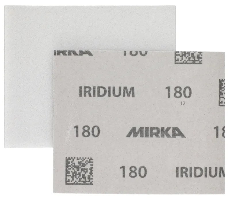 Preview: Mirka® Iridium® HS Soft Handpads 2471401080H0, Ø 115 mm x 140 mm, P80, Ohne Haftung, Mit Keramik- und Aluminiumkorn