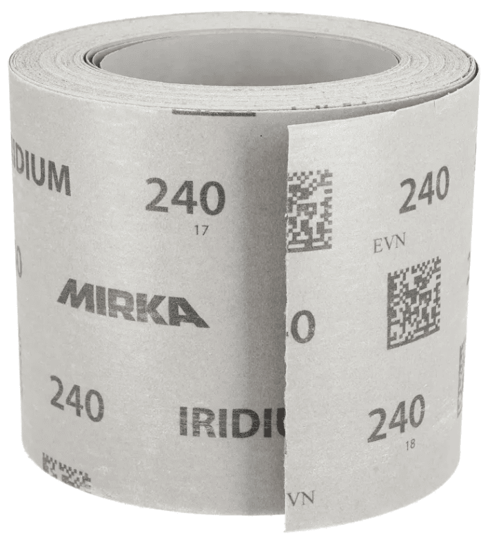 Preview: Mirka® Iridium® HS Schleifrolle 245BY00118, 115 mm x 25 m, P180, Kletthaftend, Mit Keramik- und Aluminiumkorn