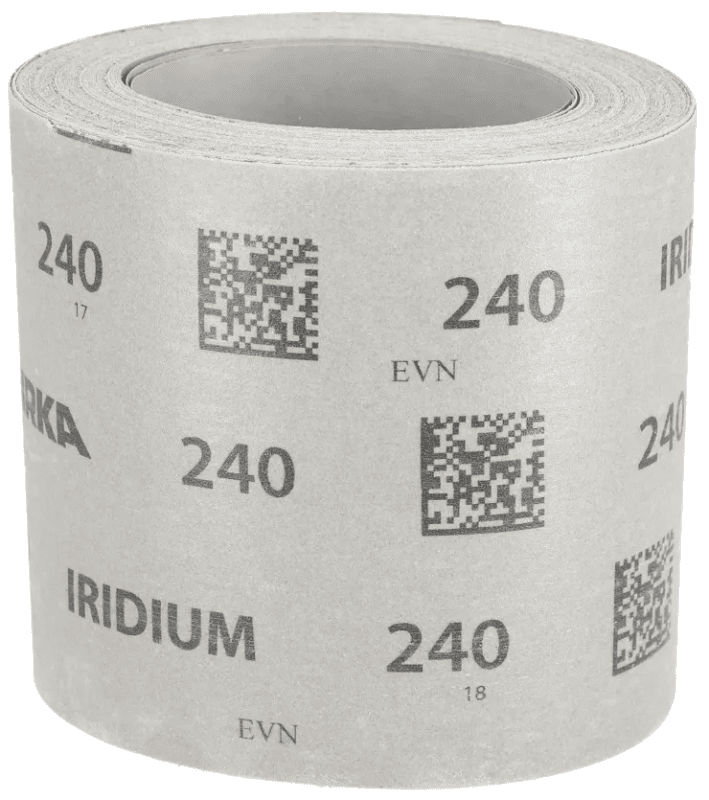 Preview: Mirka® Iridium® HS Schleifrolle 245BY00118, 115 mm x 25 m, P180, Kletthaftend, Mit Keramik- und Aluminiumkorn