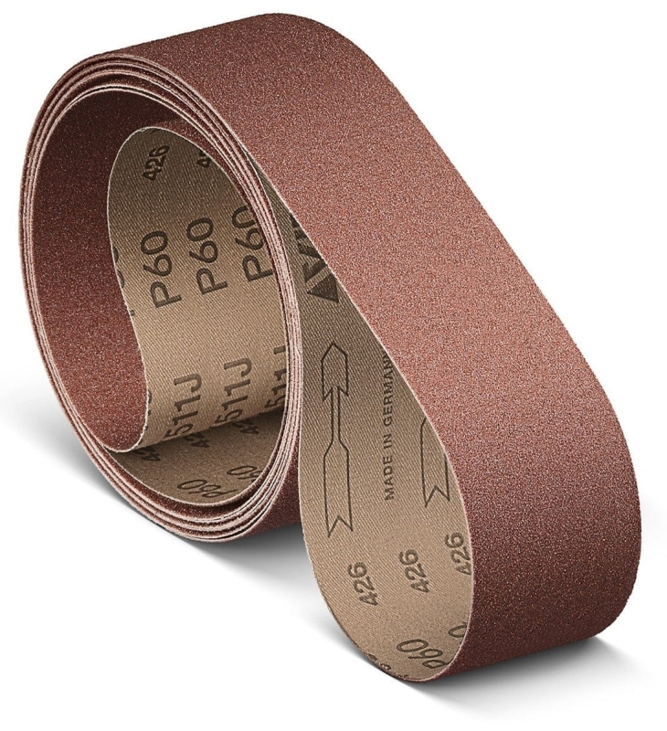 Preview: VSM ALUMINIUMOXID KK511J 701903, 50 mm x 3500 mm, A, P320, J-Baumwolle, Ausführung (E07), Rot-braun, Schmalband mit Aluminium, Für Edelstahl und NE-Metalle