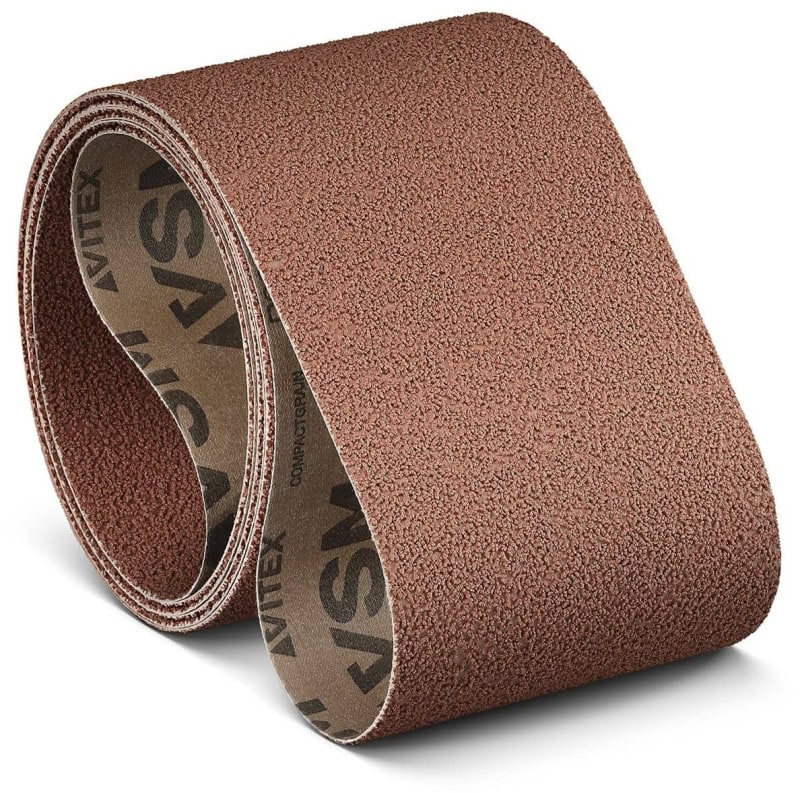 Preview: VSM ALUMINIUMOXID KK712X 703286, 150 mm x 2500 mm, A, P180, Ausführung (E07), X-Polyester, Braun, Schmalband mit Aluminium Granulat, Für Edelstahl und Superlegierungen