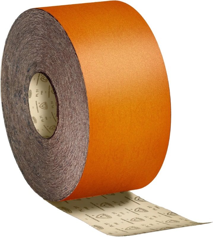 Preview: KLINGSPOR PL 31 B Papier Schleifrolle 3218, 110 mm x 50 m, P240, A, Ohne Haftung, Aluminiumkorn, Für Holz, Farbe, Lack, Spachtelmasse und Metall