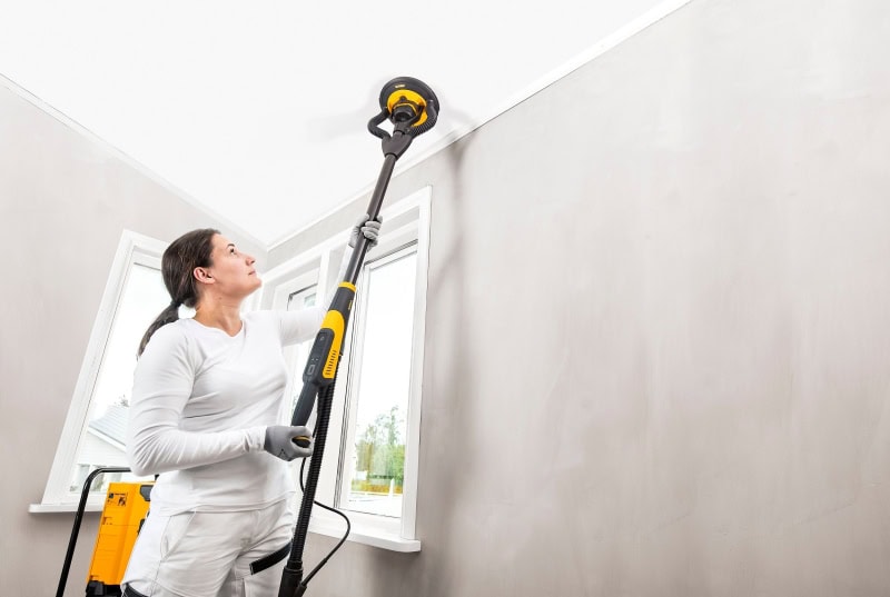 Preview: Mirka® LEROS 950CV + DEXOS Wand & Deckenschliff Starter Kit KIT2553CDMDE, Schleifer: Ø 225 mm, 5 mm Schleifhub, Zentralabsaugung, Für absolute Perfektion mit geringsten Aufwand