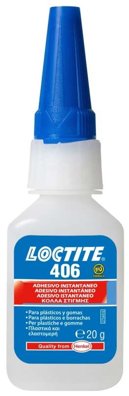 Preview: Henkel™ Loctite® 406 Sofortklebstoff, 20 g, Transparent, 1919335, Für Kunststoff und Gummi