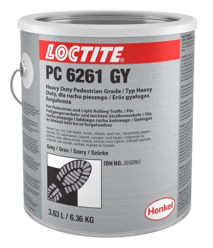 Preview: Henkel™ Loctite® PC 6261 Antislip Antirutsch Bodenbeschichtung, 6,36 Kg, Grau, 2683510, Für starken Fußgängerverkehr bis schwachen Fahrzeugverkehr