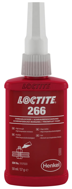 Preview: Henkel™ Loctite® 266 Schraubensicherung, 50 ml, Rot, Fest, 1117533, Für hohe Festigkeit und Temperaturbeständigkeit