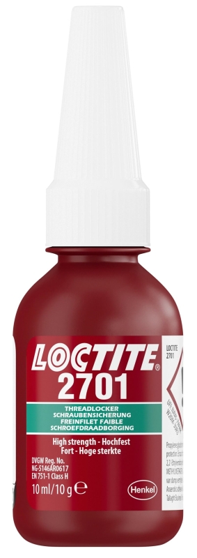Preview: Henkel™ Loctite® 2701 Schraubensicherung, 10 ml, Grün, 195827, besonders für galvanisierte Oberfllächen geeignet
