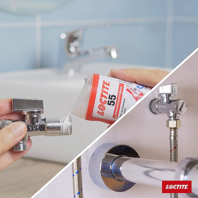 Preview: Henkel™ Loctite® 55 Gewindedichtfaden, 160 m, Hochfest, Weiß, 2056936 Für Gas, Heizung & Trinkwasser geeignet