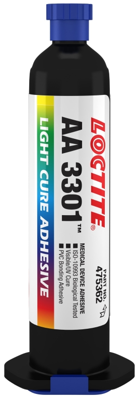 Preview: Henkel™ Loctite® AA 3301 UV Klebstoff, 25 ml, Transparent, 142523, nach ISO 10993 getestet, Für die einfache Montage von Bauteilen mit engen Toleranzen