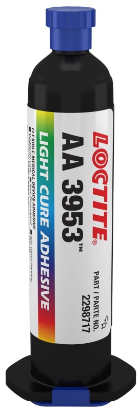 Preview: Henkel™ Loctite® AA 3953 UV Klebstoff, 25 ml, Transparent bis Strohfarben, 2485368, nach ISO 10993 getestet, für das Verkleben von anspruchsvollen und hochflexiblen Materialien