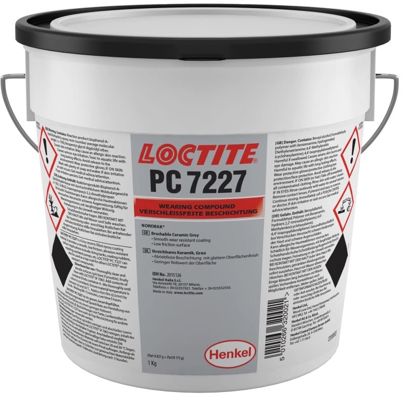 Preview: Henkel™ Loctite® PC 7227 Epoxidbeschichtung, 1 Kg, Grau, 4.8 : 1, 2K, 2015126, Abriebfeste ultraglatte Beschichtung