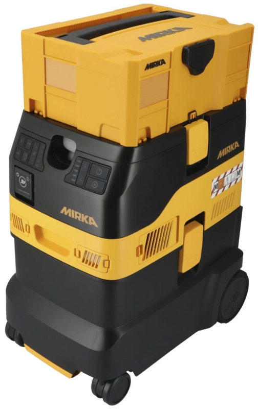 Preview: Mirka® DEXOS 1230 M AFC Industrie Staubsauger MIX12301221, Mit Schlauch, 30 Liter, Nass & Trocken, 1,63 PS / 1200 Watt, 4.200 L/.Min., Staubklasse M, Anti Statisch (ESD), Automatische Filterreinigung, Auto Start, Für staubfreies Schleifen & Arbeiten