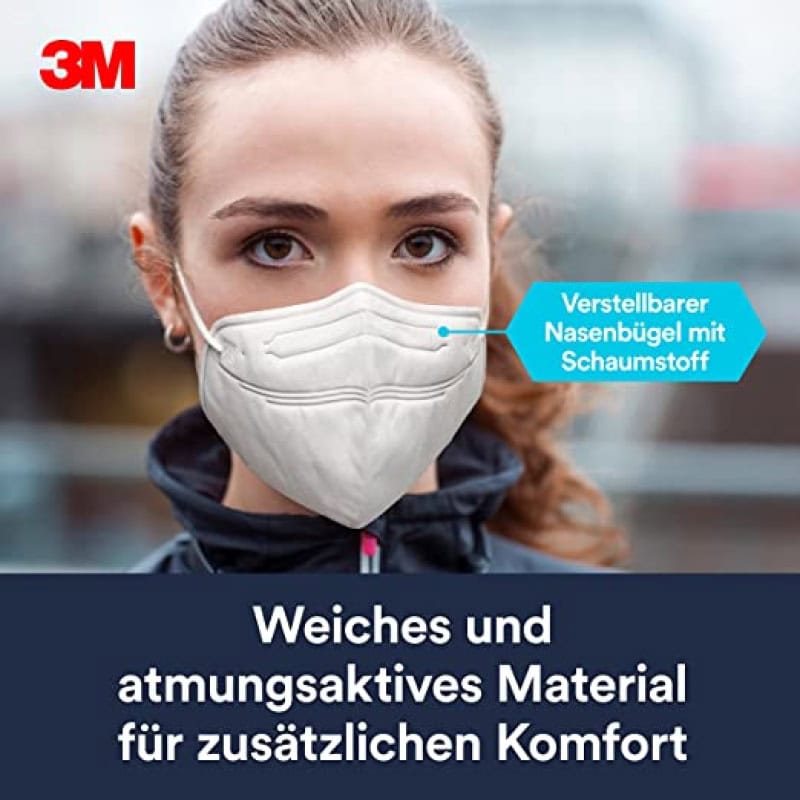 Preview: 3M™ Atemschutzmaske 9623-3 FFP2 NR D, 3er Pack, Einzelhandels Variante, Ohrschlaufen mit Hakenverschluss, Hygienisch dreifachverpackt, Pandemiemaske