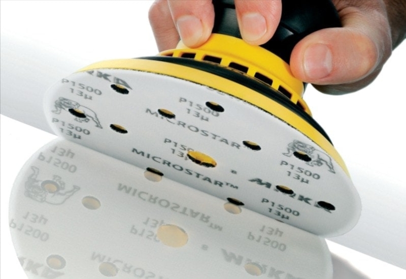Preview: Mirka® Microstar FM62205081, Ø 150 mm, P800, Ungelocht, Kletthaftend, Schleifscheibe mit Aluminiumkorn
