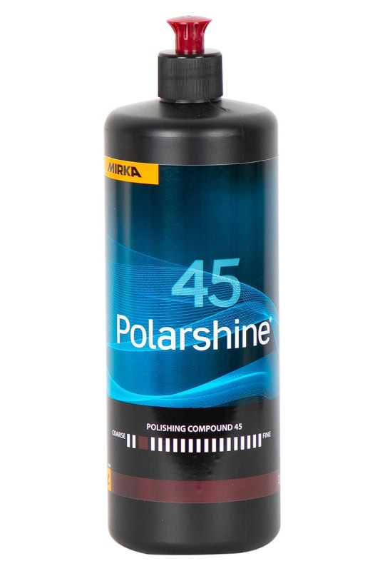 Preview: Mirka® Polarshine 45 7994510111, 1 Liter, Grobe Politur zur Vorbereitung bei Kratzern und starken Oxidationen