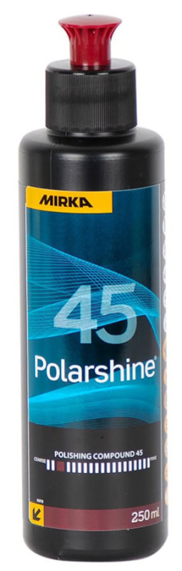 Preview: Mirka® Polarshine 45 7994502511, 250 ml, Grobe Politur zur Vorbereitung bei Kratzern und starken Oxidationen