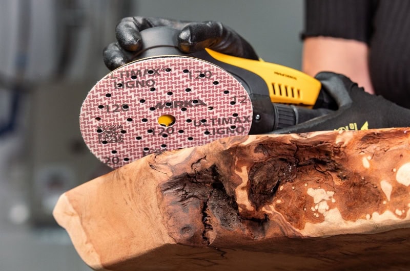 Preview: Mirka® Ultimax® Ligno Schleifscheibe UL6M209932, Ø 125 mm, P320, Multilochung, Kletthaftend, Latex Papierschleifscheibe mit Keramik- & Aluminiumkorn, Ideal für Holzschleifarbeiten